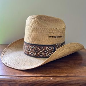 Vintage Stetson Road Runner Cowboy Hat w/ Embroidered Design Size 6 5/8 NWOT